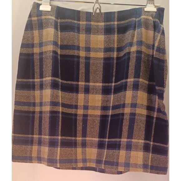 Vintage Bentley Plaid Wool Blend Mini Skirt Women's Small Preppy Academia 90s - Picture 3 of 6